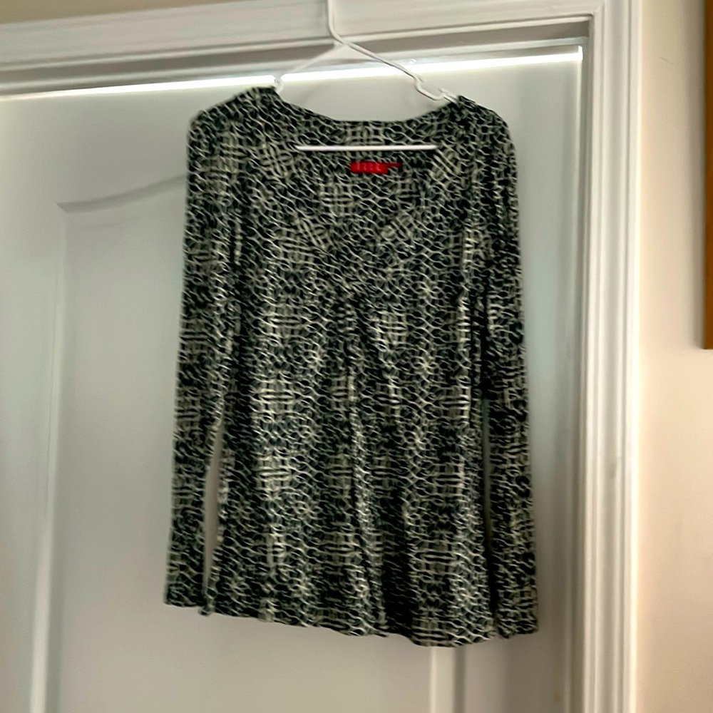Beautiful green and cream top by ELLE
